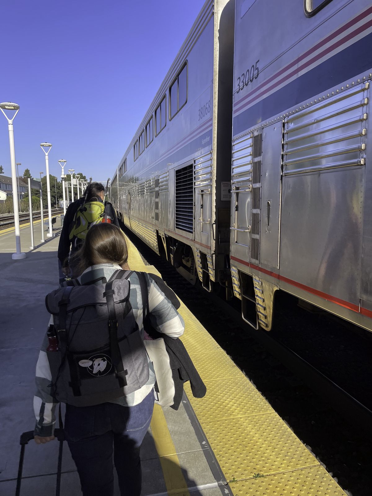 Boarding an eastbound California Zephyr in Richmond California