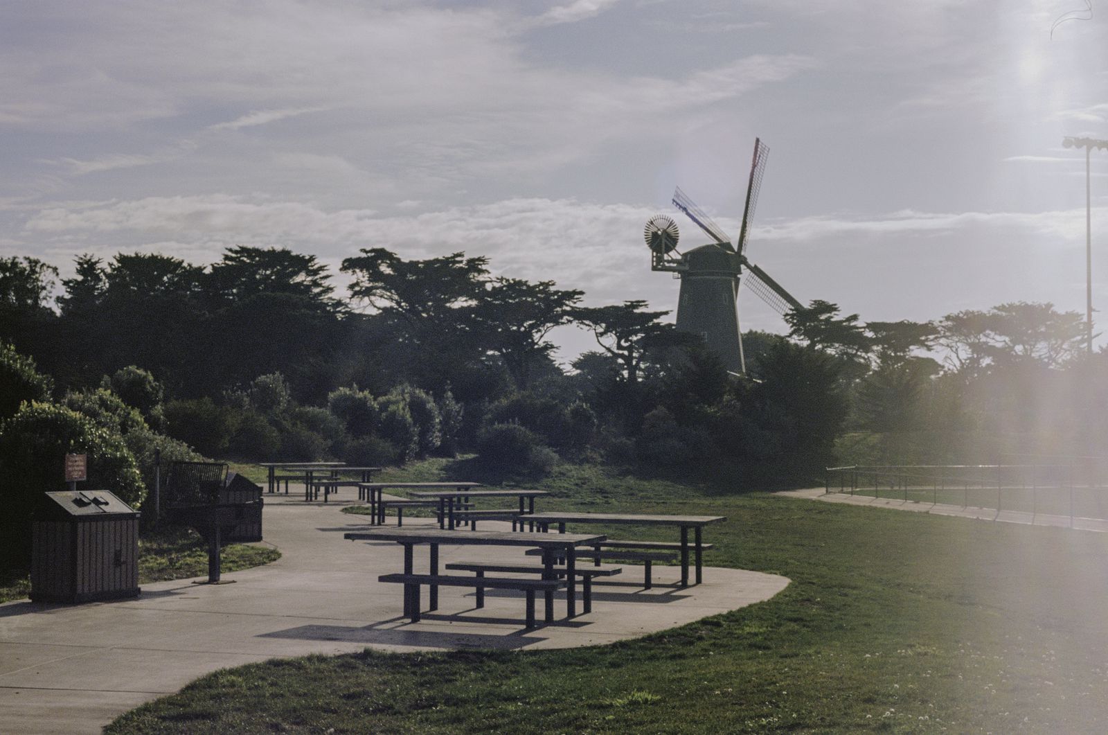 Looking south at Murphy Windmill in Golden Gate Park.