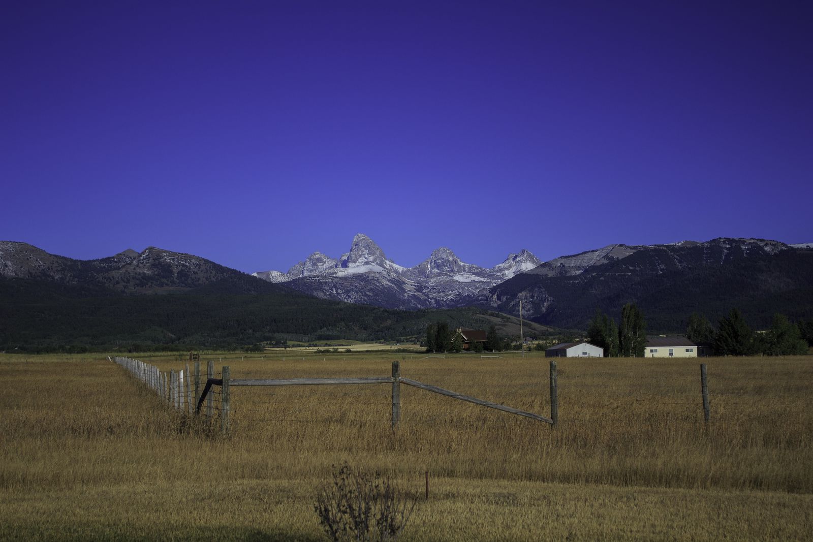 The Grand Tetons as viewed from Driggs Idaho.